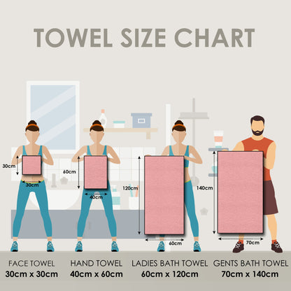 Yellow & Blue 100% Cotton Set of 6 Towel Set