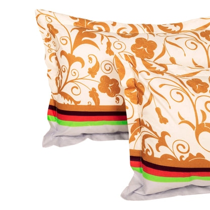 Story@Home 186 TC 100% Cotton 2 Double Bedsheets Combo With 4 Pillow Covers - Multi color