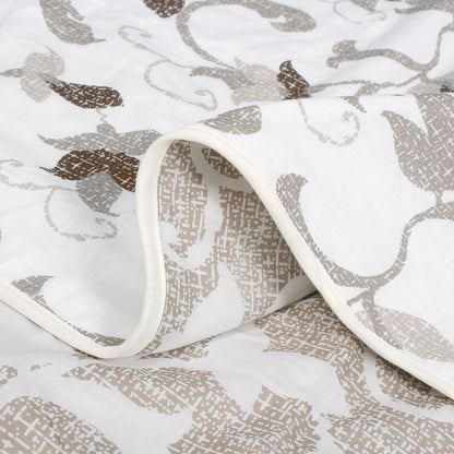 Super Soft Brown & White Floral Reversible Single Size Dohar - Pack of 2