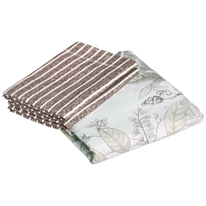 Metro Cotton Double Bedsheets Combo - 186 TC- Beige and Grey/Yellow - Floral