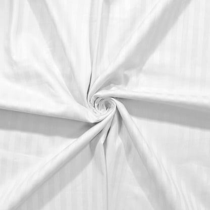 TEVEL 400 TC 100% Cotton White Stripes King Size Bedsheet