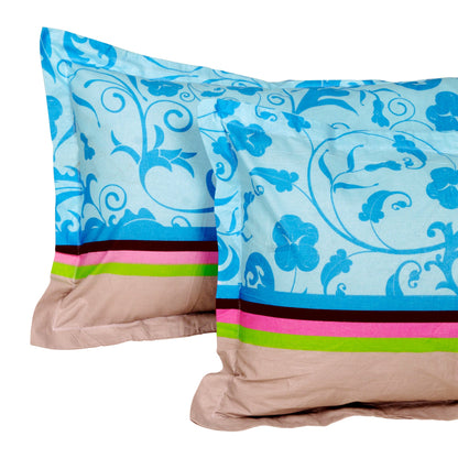 Story@Home 186 TC 100% Cotton 2 Double Bedsheets Combo With 4 Pillow Covers - Multi color