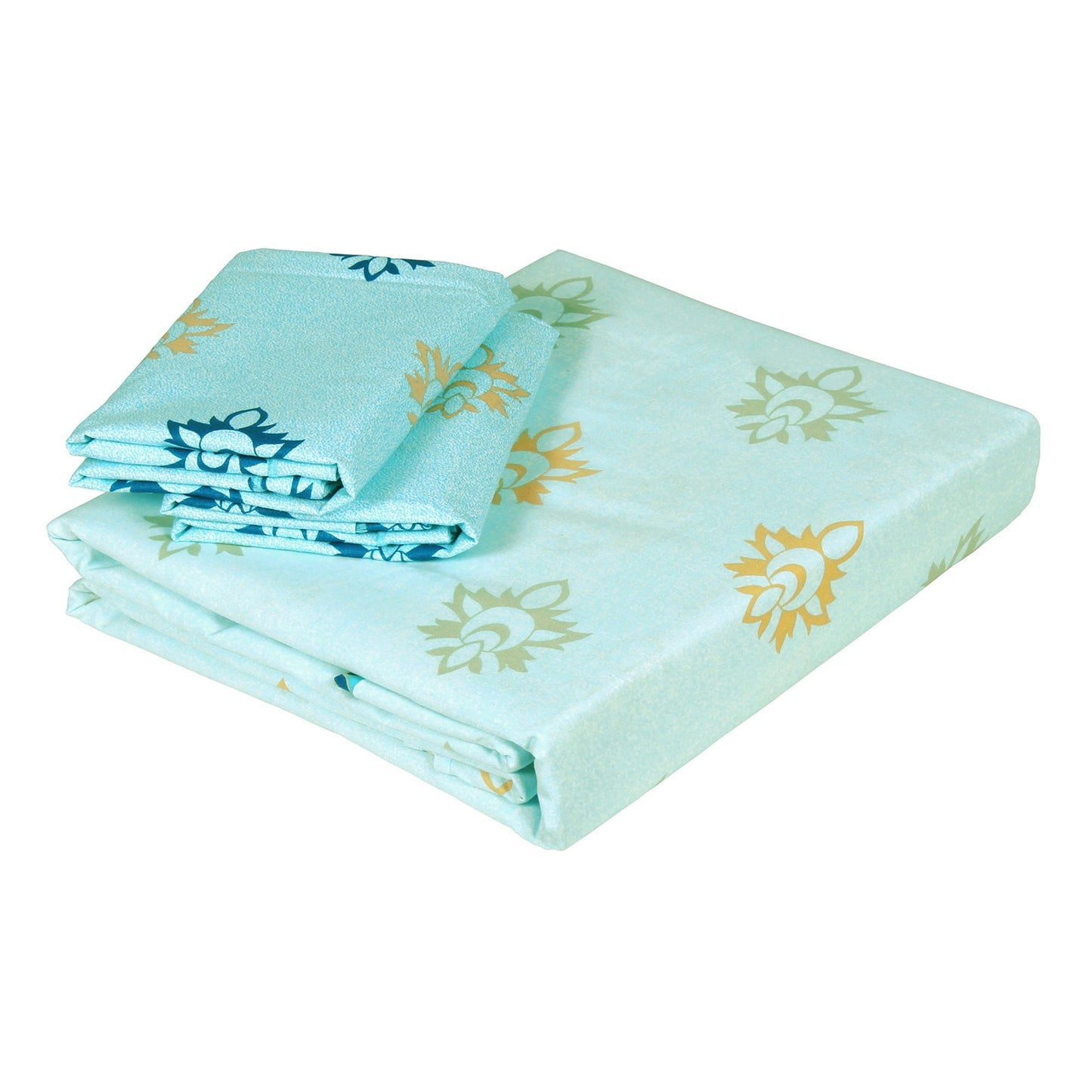 PAVO Tranquil Luxurious Turquoise Abstract King Size Bedsheet