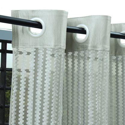 2 Pcs Grey Aura Sheer Net Polyester Window/Door/Long Door Curtains