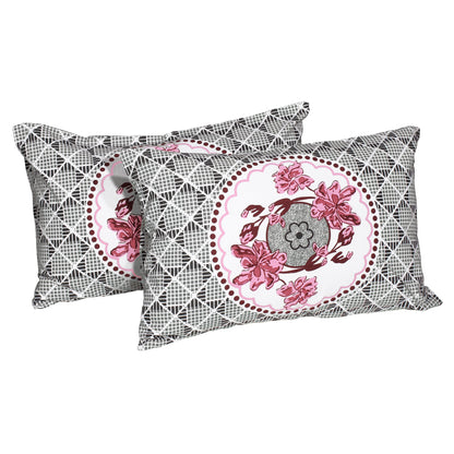 Pandora 152 TC 100 % Cotton Off White Floral Double King Size Bedsheet