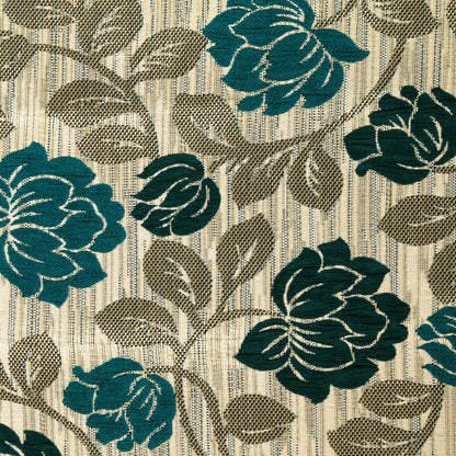 2 Pcs Green Berry Jacquard Room Darkening Window/Door/Long Door Curtains