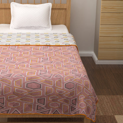Merlin Pure Cotton Pink & Peach Criss Cross Single Dohar