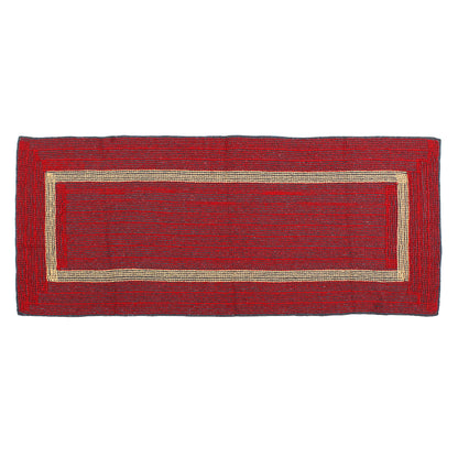 Polyster Red Abstract 1 UNIT HANDLOOM BED RUNNER