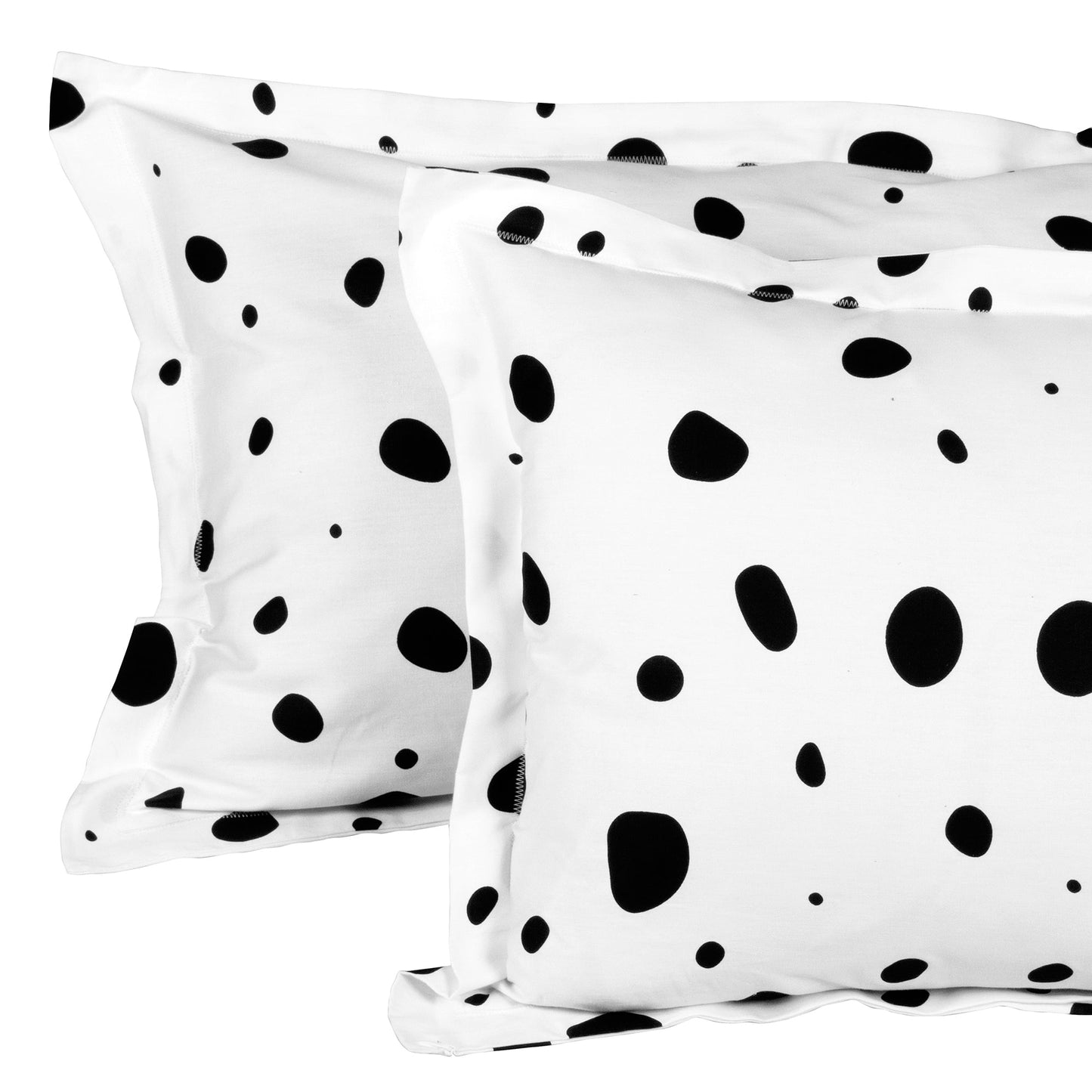 240 TC White Dalmatian 1 King Size Bedsheet With 2 Pillow Cover