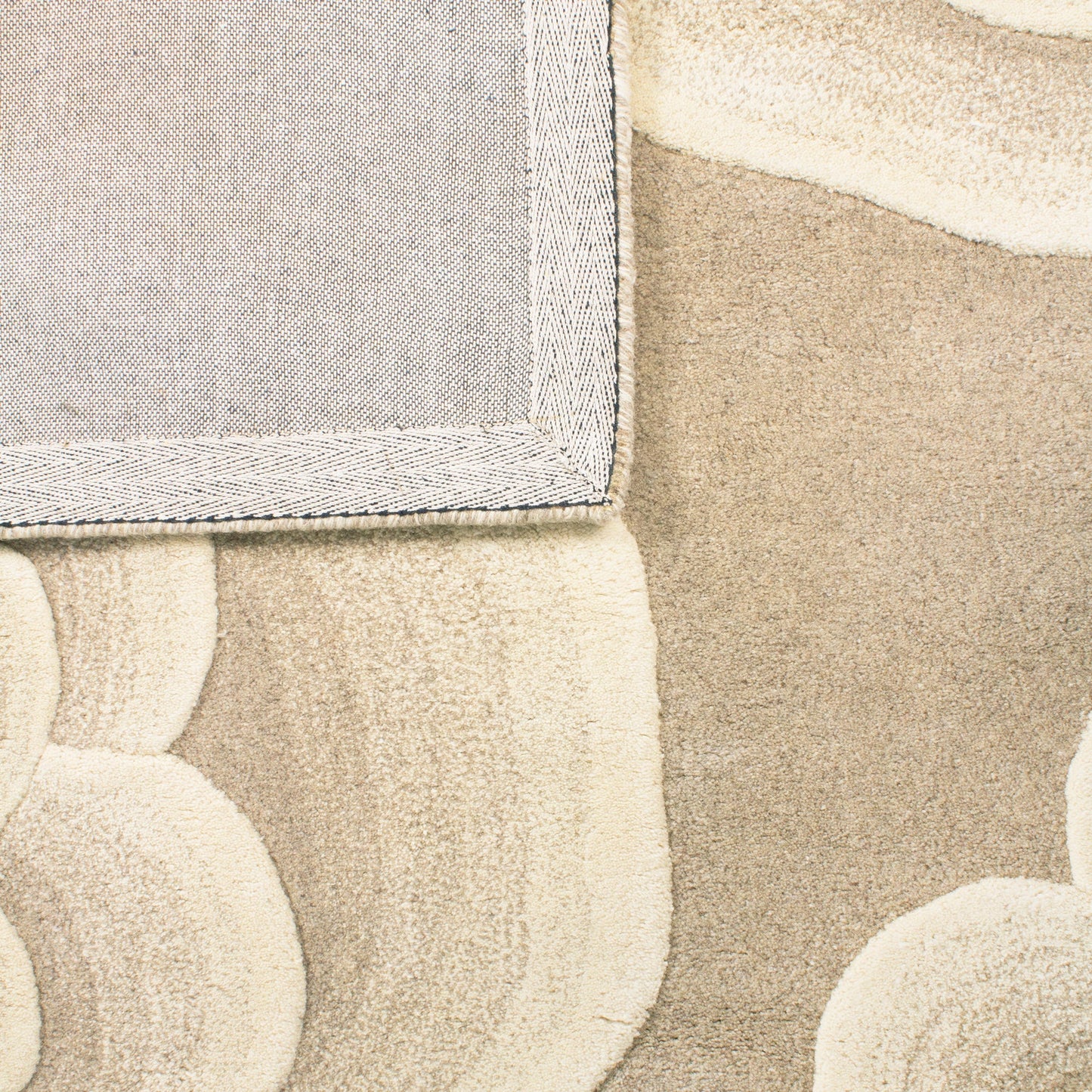 Dusty Brown Woolen Handmade Floral Pattern Carpet
