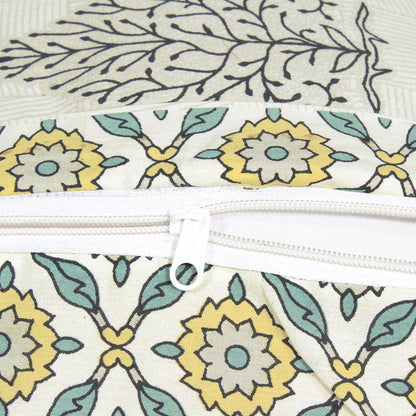 Pandora 152 TC 100 % Cotton Off White Leaf Double King Size Bedsheet