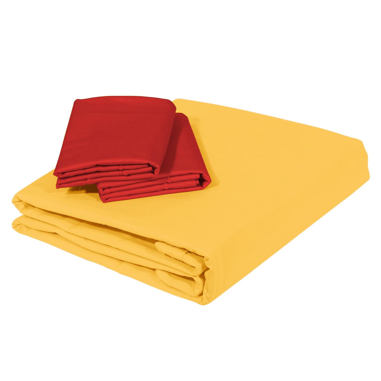 PAVO Tranquil Solid Luxurious King Bedsheet Lemon (Yellow and Red)