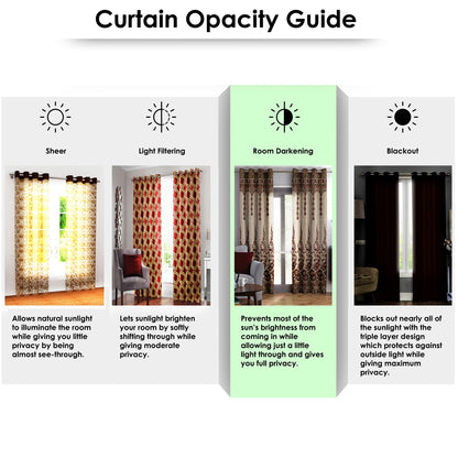 2 Pcs Green Berry Jacquard Room Darkening Window/Door/Long Door Curtains