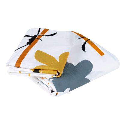 Metro Cotton Double Bedsheets Combo - 186 TC- Brown and White - Mix N Match and Floral