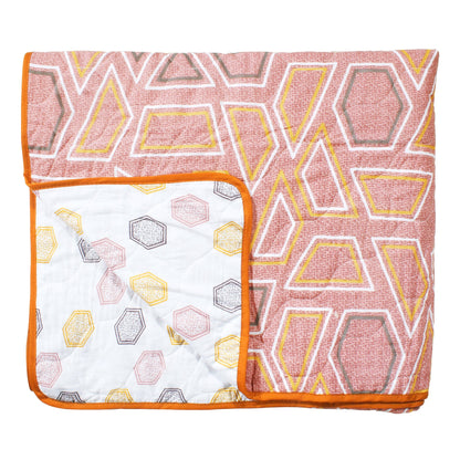 Merlin Pure Cotton Pink & Peach Criss Cross Single Dohar