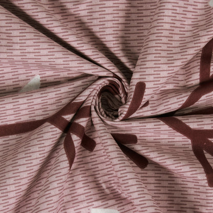 Metro Cotton Double Bedsheets Combo - 186 TC- Brown and White - Mix N Match and Floral