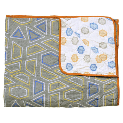 Merlin Pure Cotton Grey & White Criss Cross Single Dohar