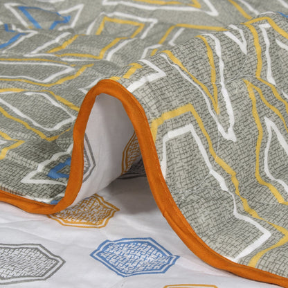 Merlin Pure Cotton Grey & White Criss Cross Single Dohar