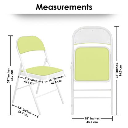 Folding Padded Yellow Metal Chair
