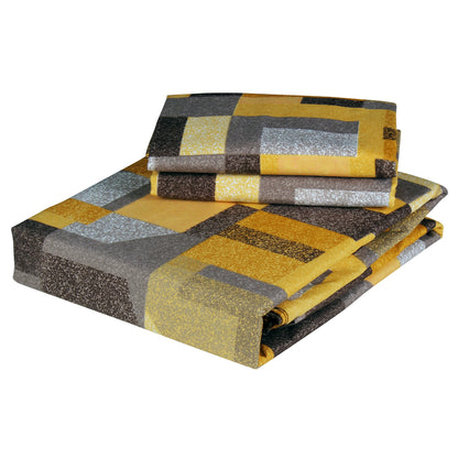 Arena 180 TC Mustard Double Size Bedsheet With 2 Pillow Cover