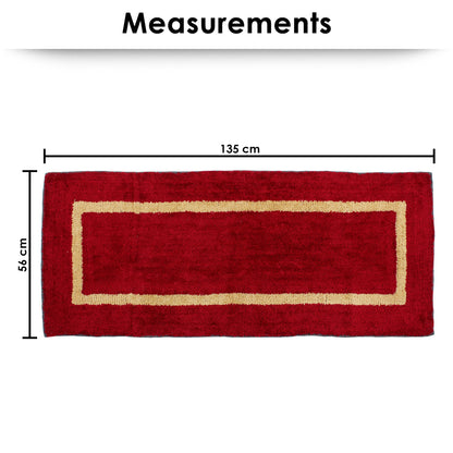 Polyster Red Abstract 1 UNIT HANDLOOM BED RUNNER