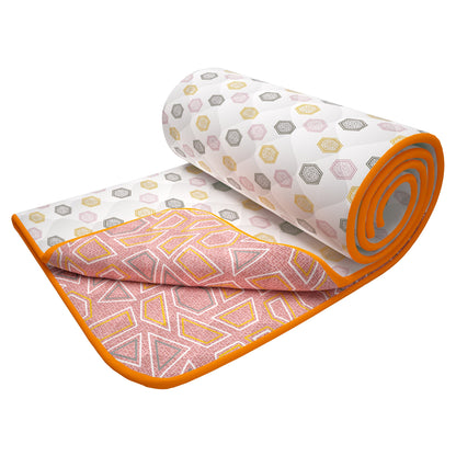 Merlin Pure Cotton Pink & Peach Criss Cross Single Comforter