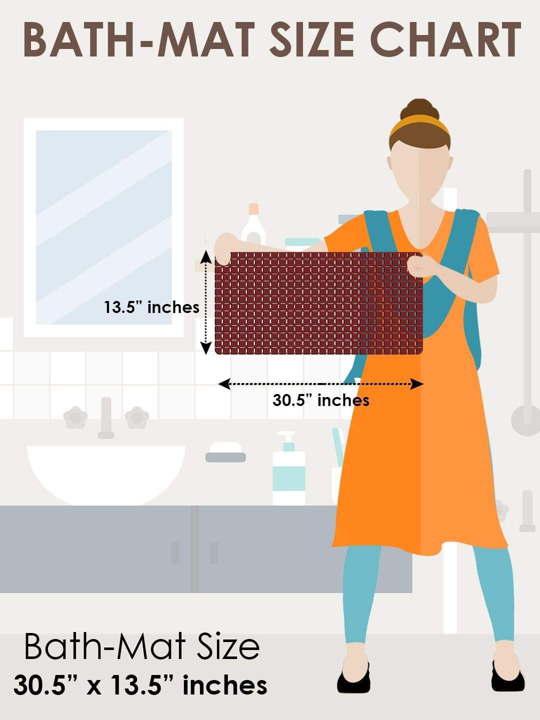 Anti-Skid Bath Mat for Bathroom Story@Home