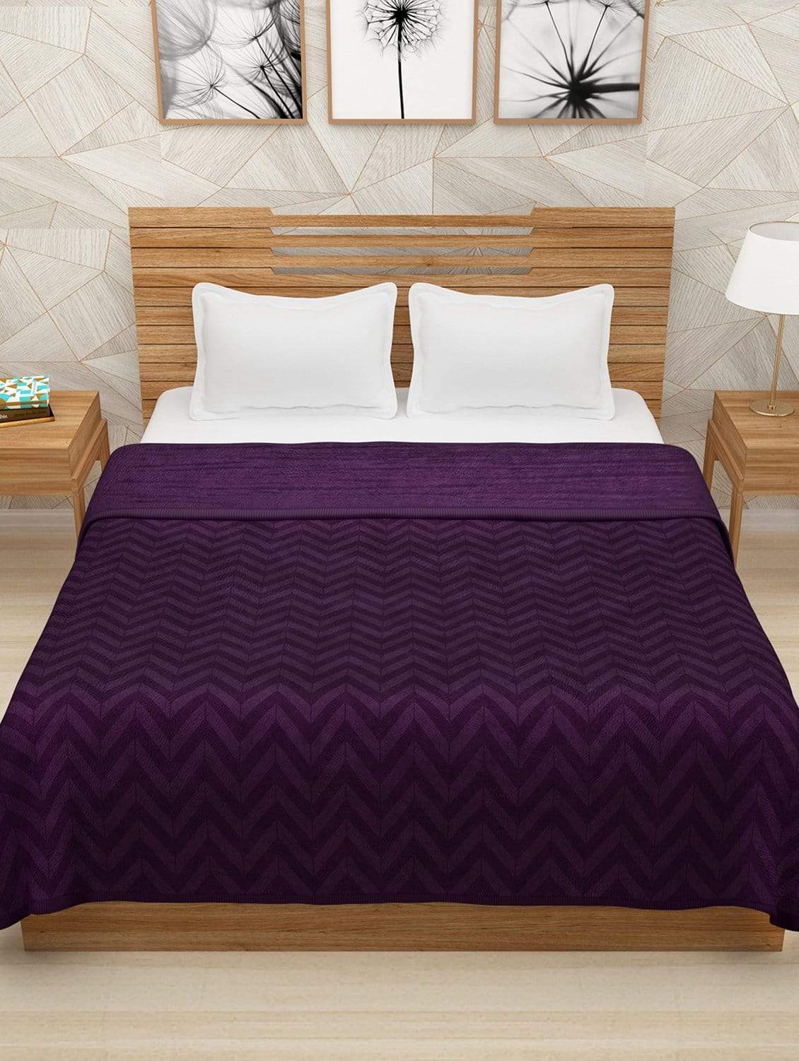 BLANKET FLANNEL PREMIUM Purple 1 PC Flannel Blanket Story@Home