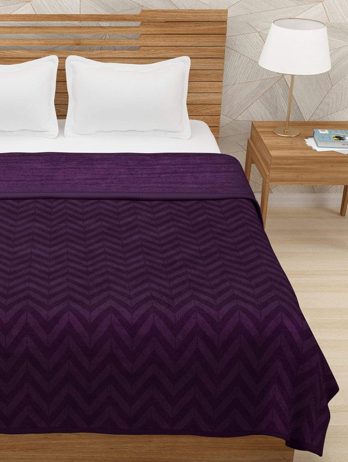 BLANKET FLANNEL PREMIUM Purple 1 PC Flannel Blanket Story@Home