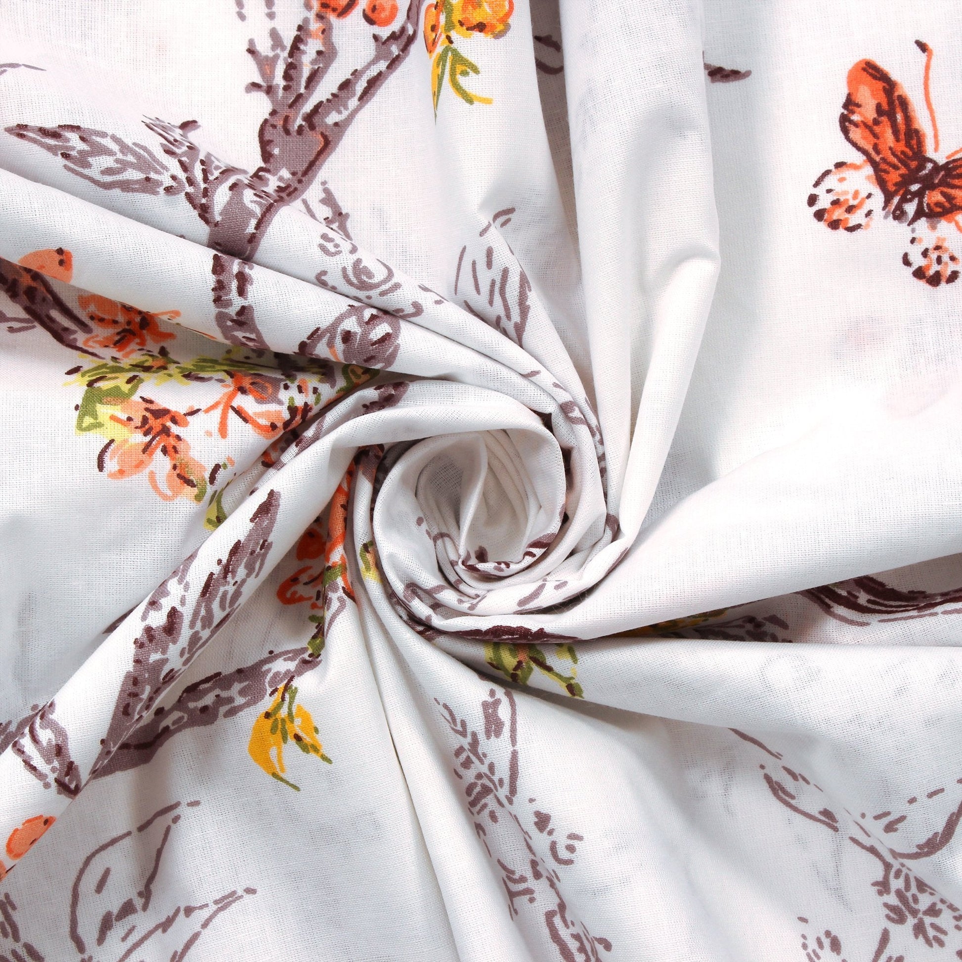 Story@Home Myra Collection 186 TC Spring Sunshine Elegance Dazzel 100% Pure Cotton 1 Piece Floral Bloom Bliss King Size Bedsheet with Pair of Pillow Covers, Off-White Story@Home